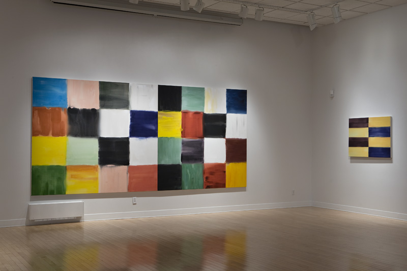 Implications of the Grid (1996) and Table / Land (1998), acrylic on canvas. 