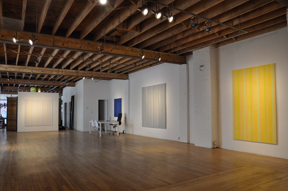 (From left) North Light (2012), Indigo for Kaz (2012), Everything and Nothing, (2012) and #5 in Gold (2012)