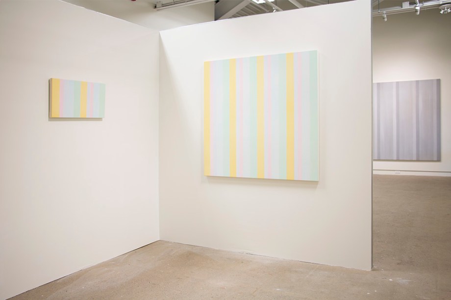 Partial view of Breathing Room installation, Everything and Nothing (2012), acrylic on canvas, 78" x 78" 