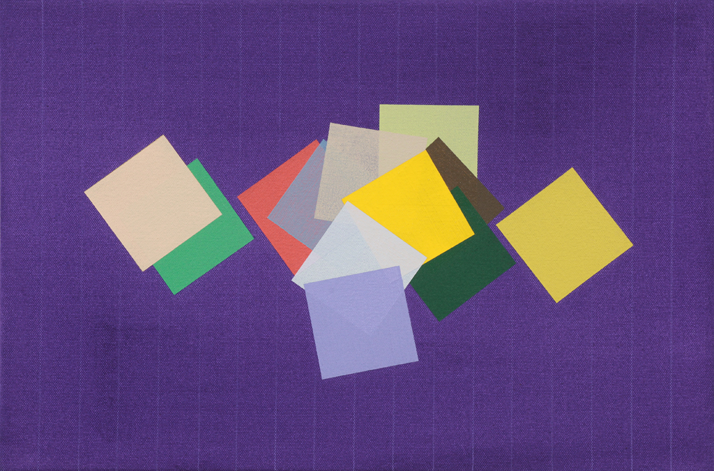 Grid Play (purple) (2014, acrylic on canvas, 12